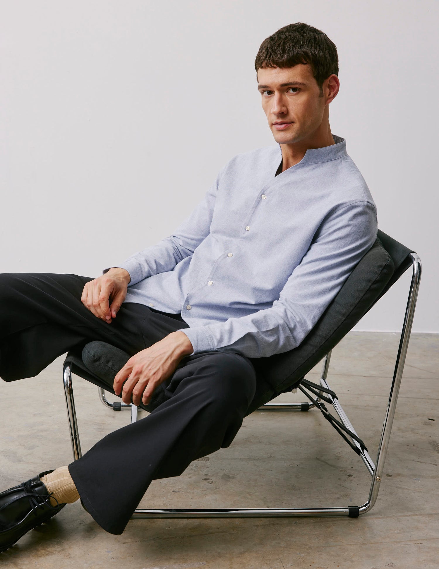 Carl blue shirt - Scratch oxford - Carl Collar