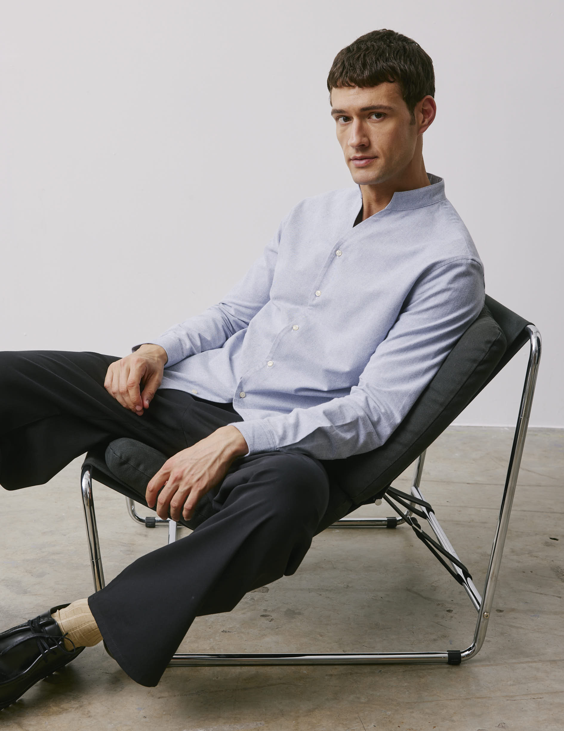 Carl blue shirt - Scratch oxford - Carl Collar