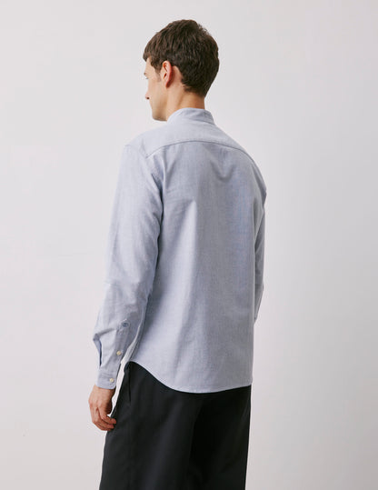 Carl blue shirt
