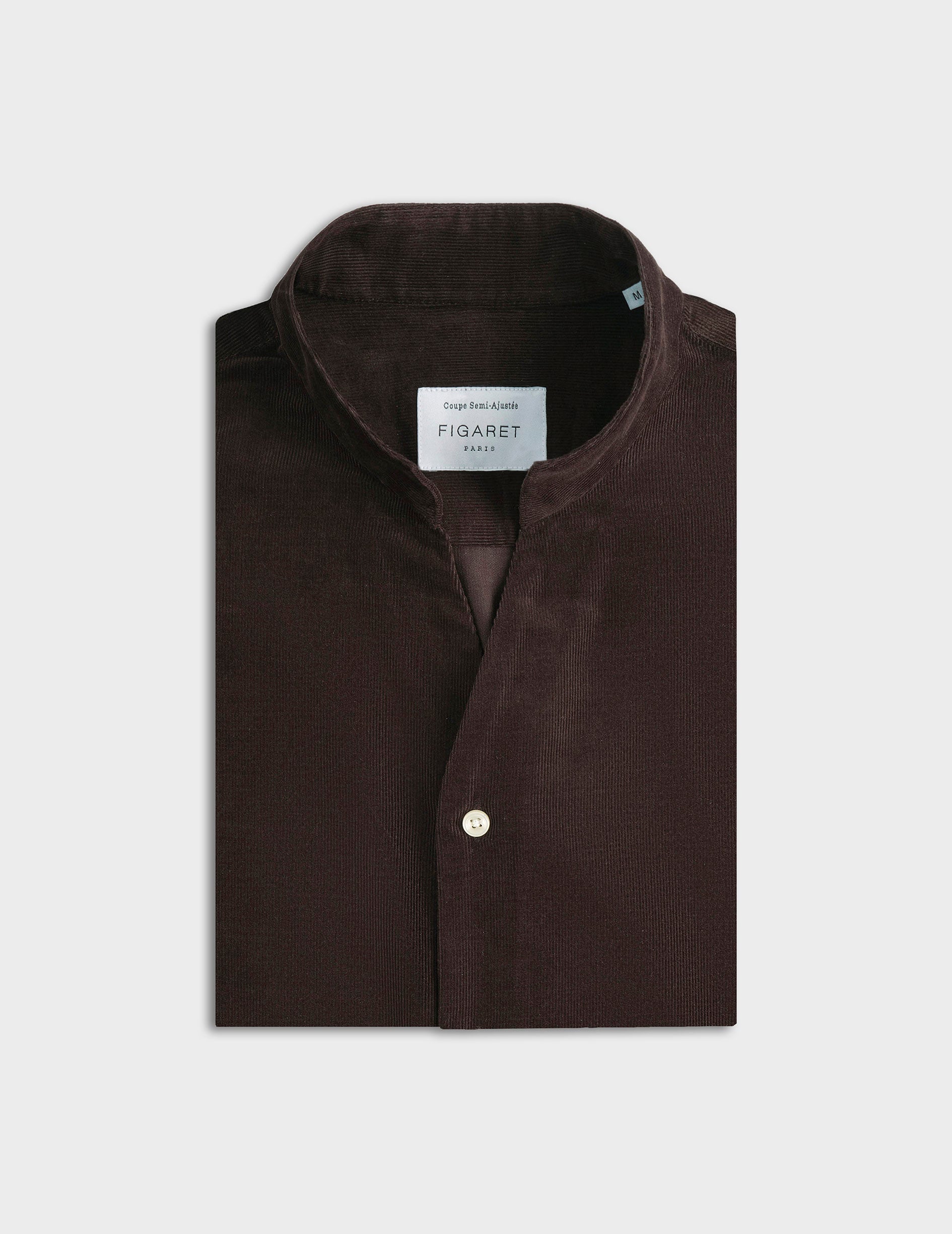 Carl brown velvet shirt - Velvet - Carl Collar