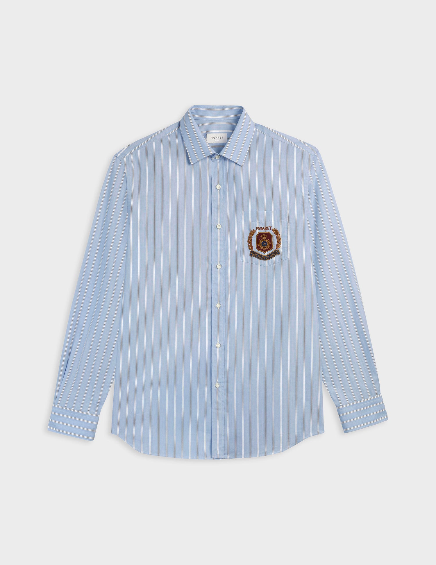 Emilio blue striped shirt - Fil-a-fil - Figaret Collar#7
