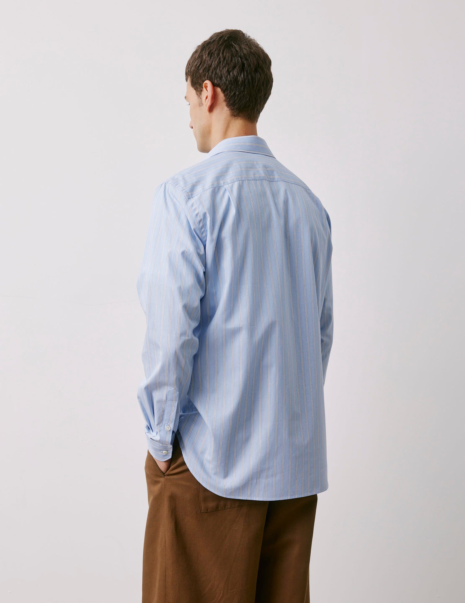 Emilio blue striped shirt - Fil-a-fil - Figaret Collar#3