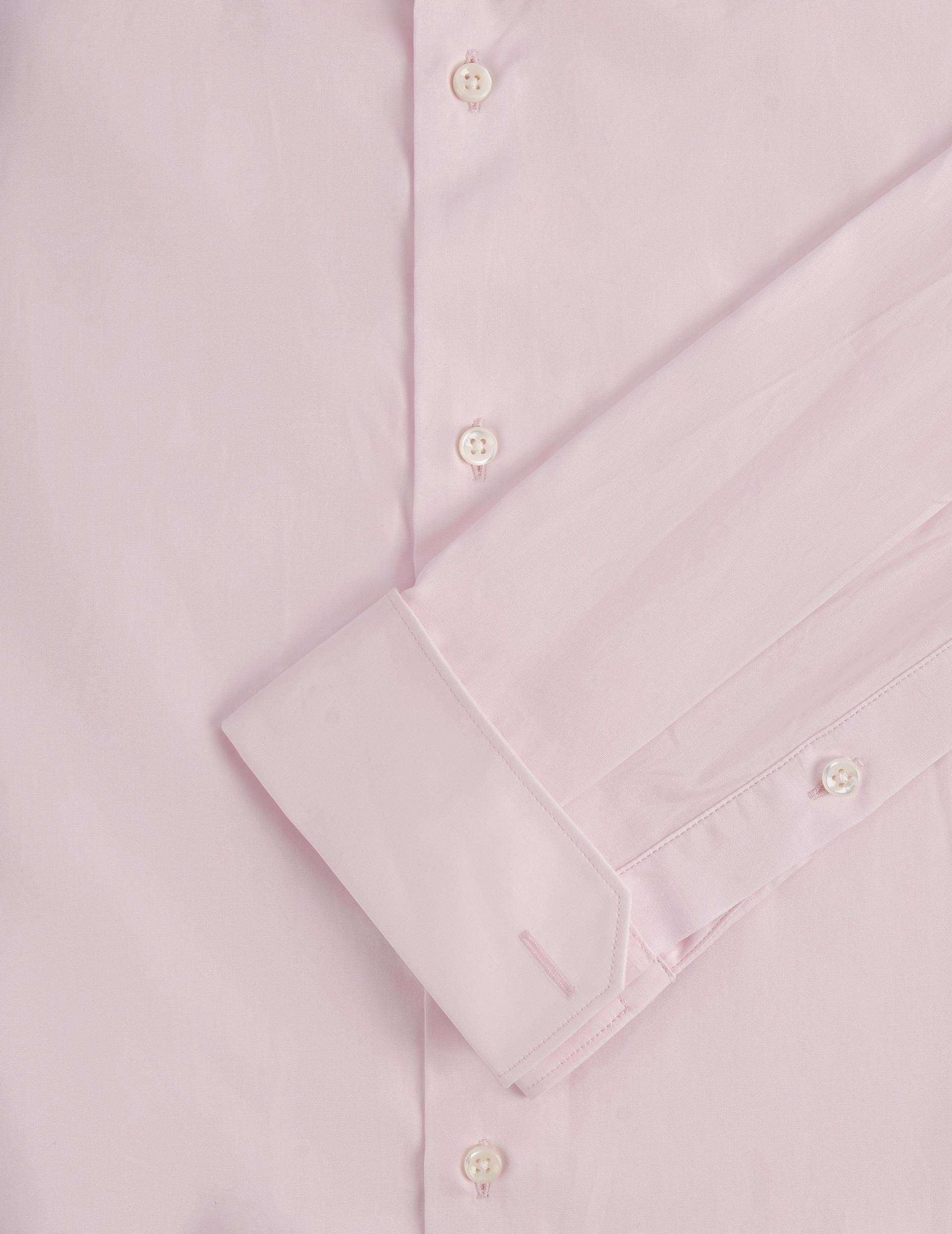 Semi-fitted pink shirt - Poplin - Figaret Collar - Musketeers Cuffs
