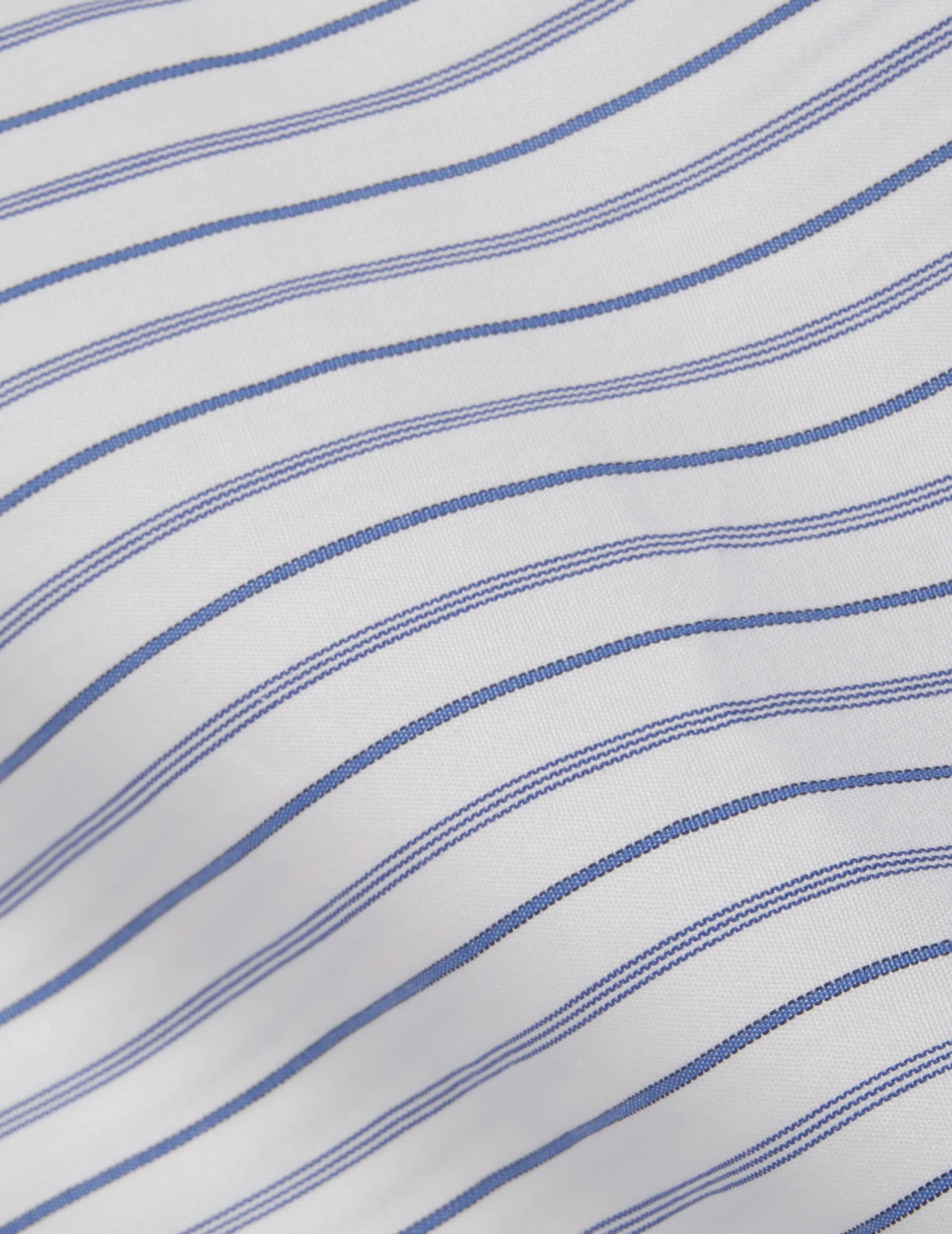 Semi-fitted blue striped shirt - Poplin - Figaret Collar - Musketeers Cuffs