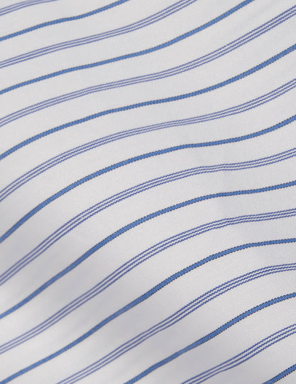 Semi-fitted blue striped shirt