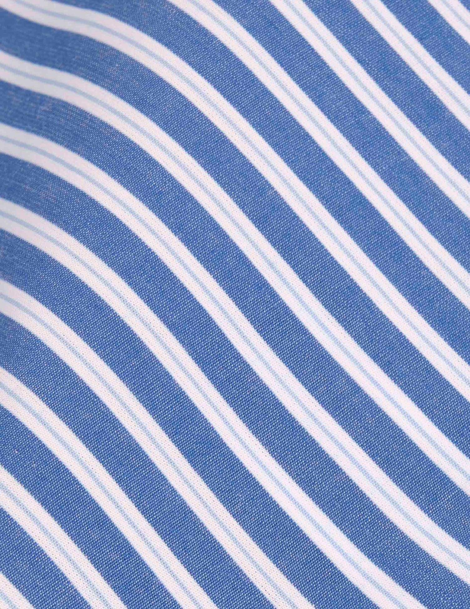 Semi-fitted navy striped shirt