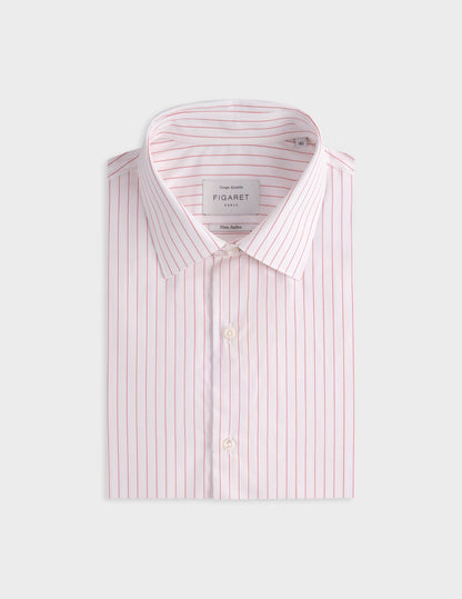 Fitted red striped shirt
