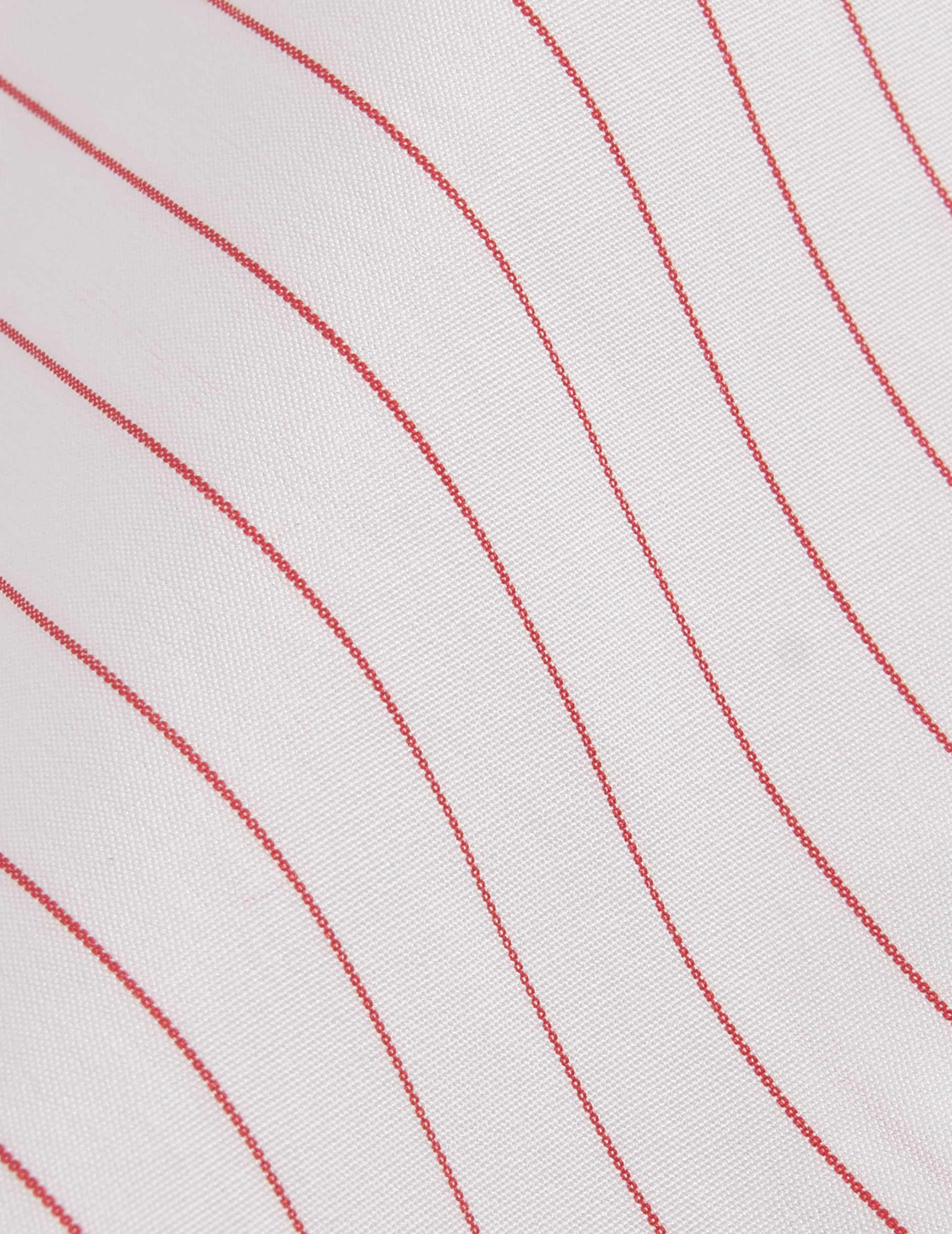 Fitted red striped shirt - Poplin - Figaret Collar