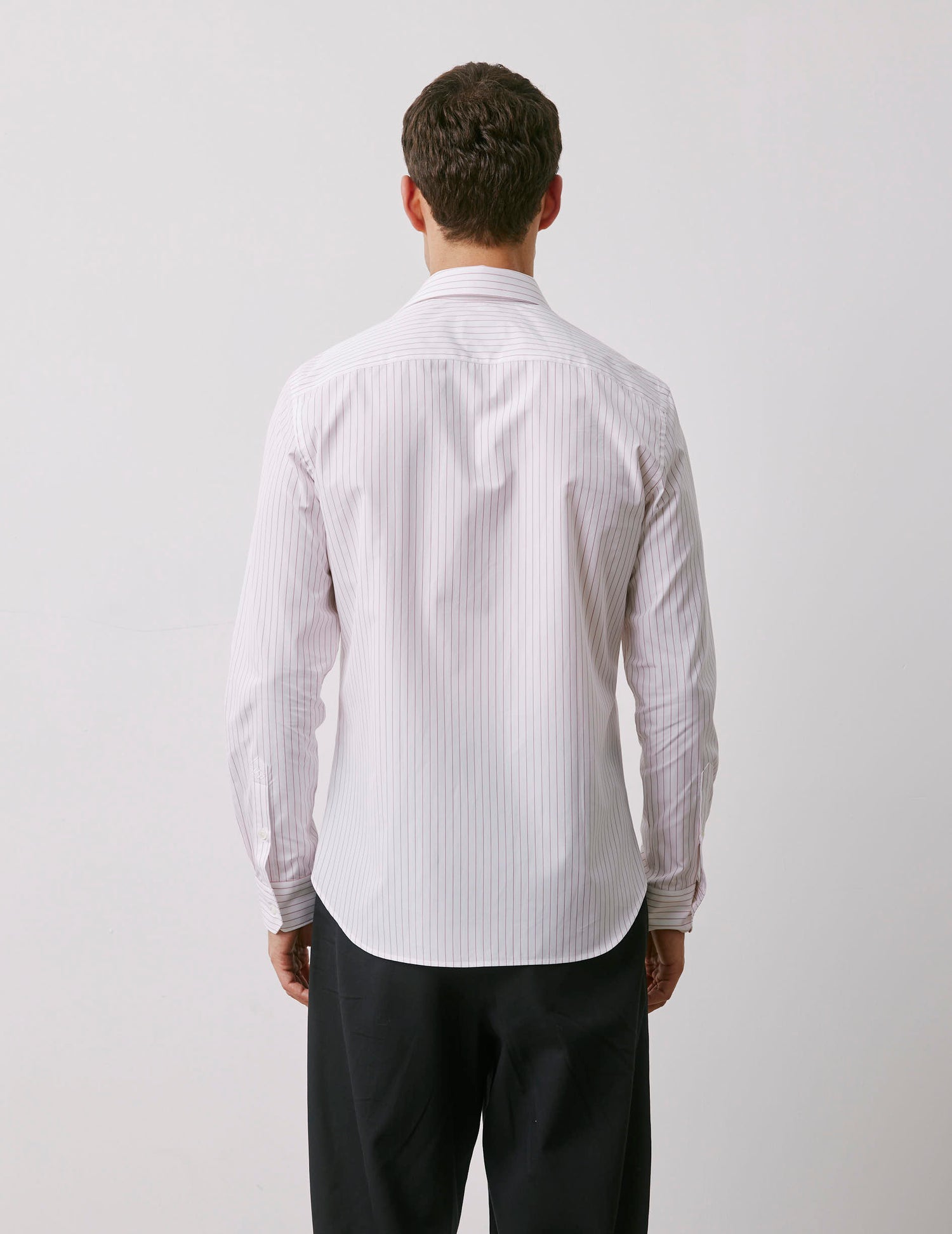 Fitted red striped shirt - Poplin - Figaret Collar#4