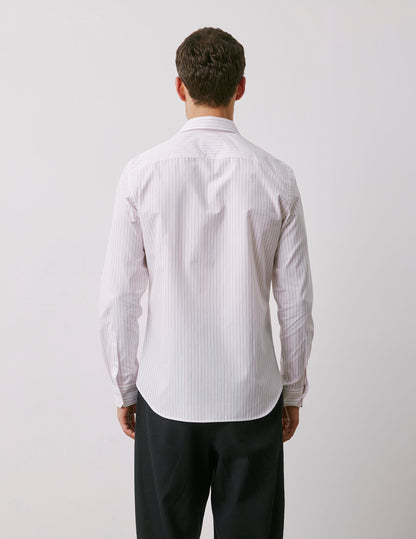 Fitted red striped shirt