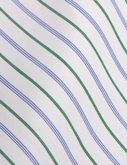 Green striped fitted shirt
