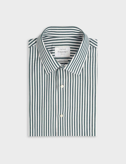 Fitted blue striped shirt