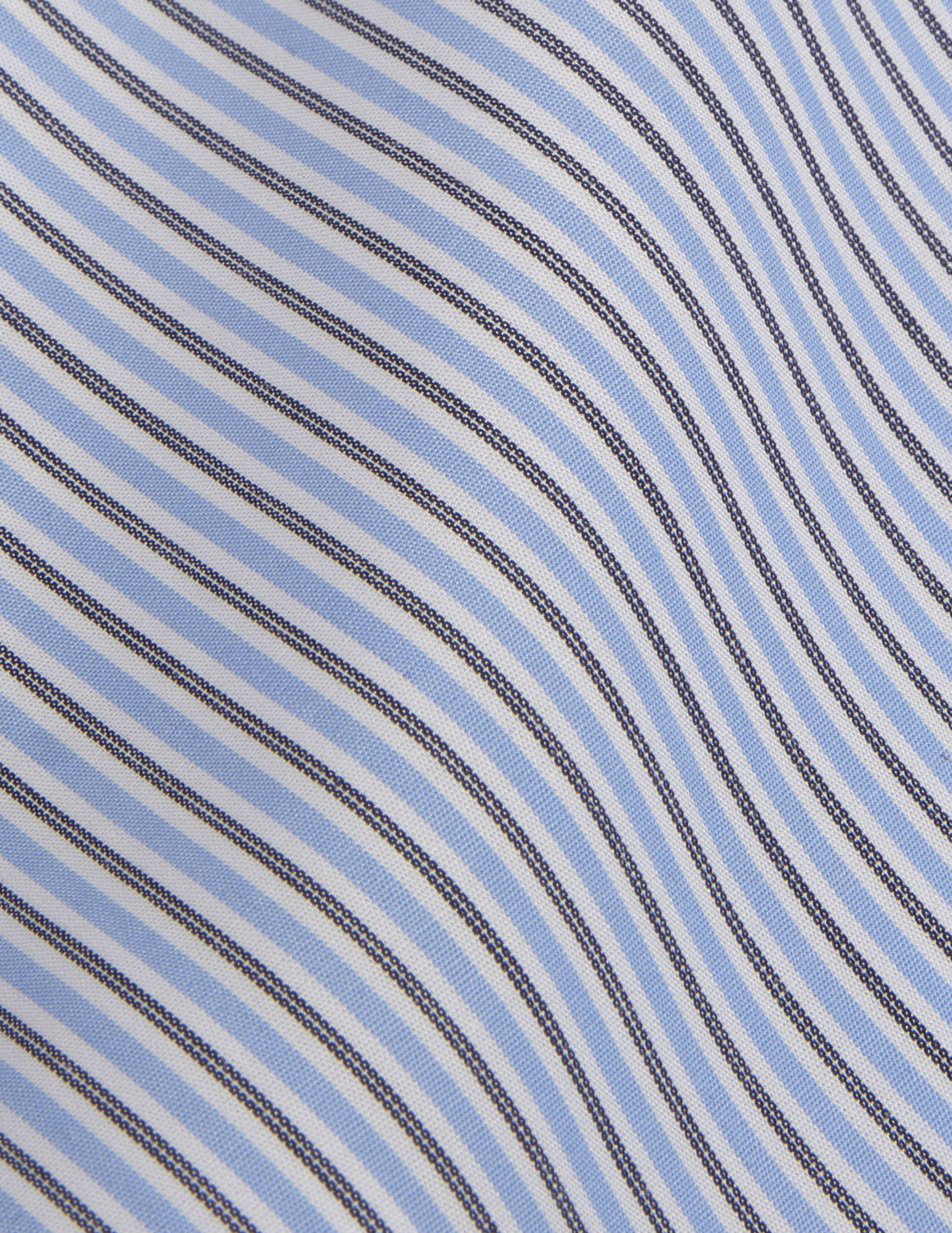 Semi-fitted blue striped shirt - Poplin - Figaret Collar - Musketeers Cuffs