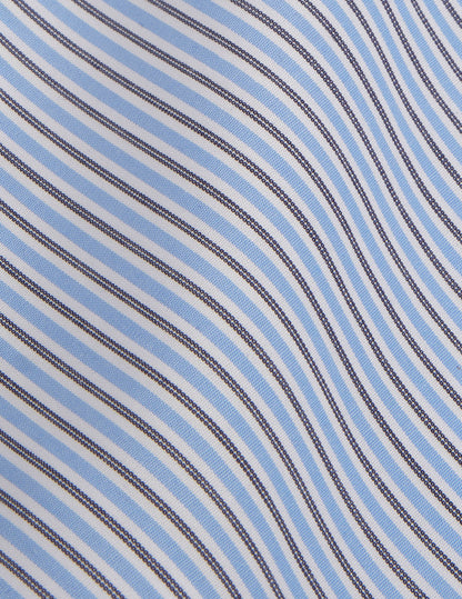 Semi-fitted blue striped shirt
