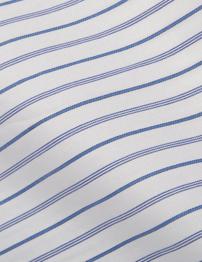 Semi-fitted blue striped shirt