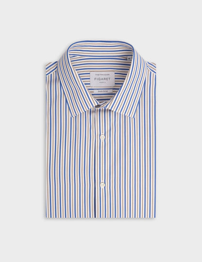 Blue striped semi-fitted shirt