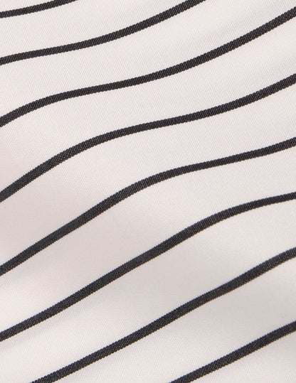Semi-fitted black striped shirt