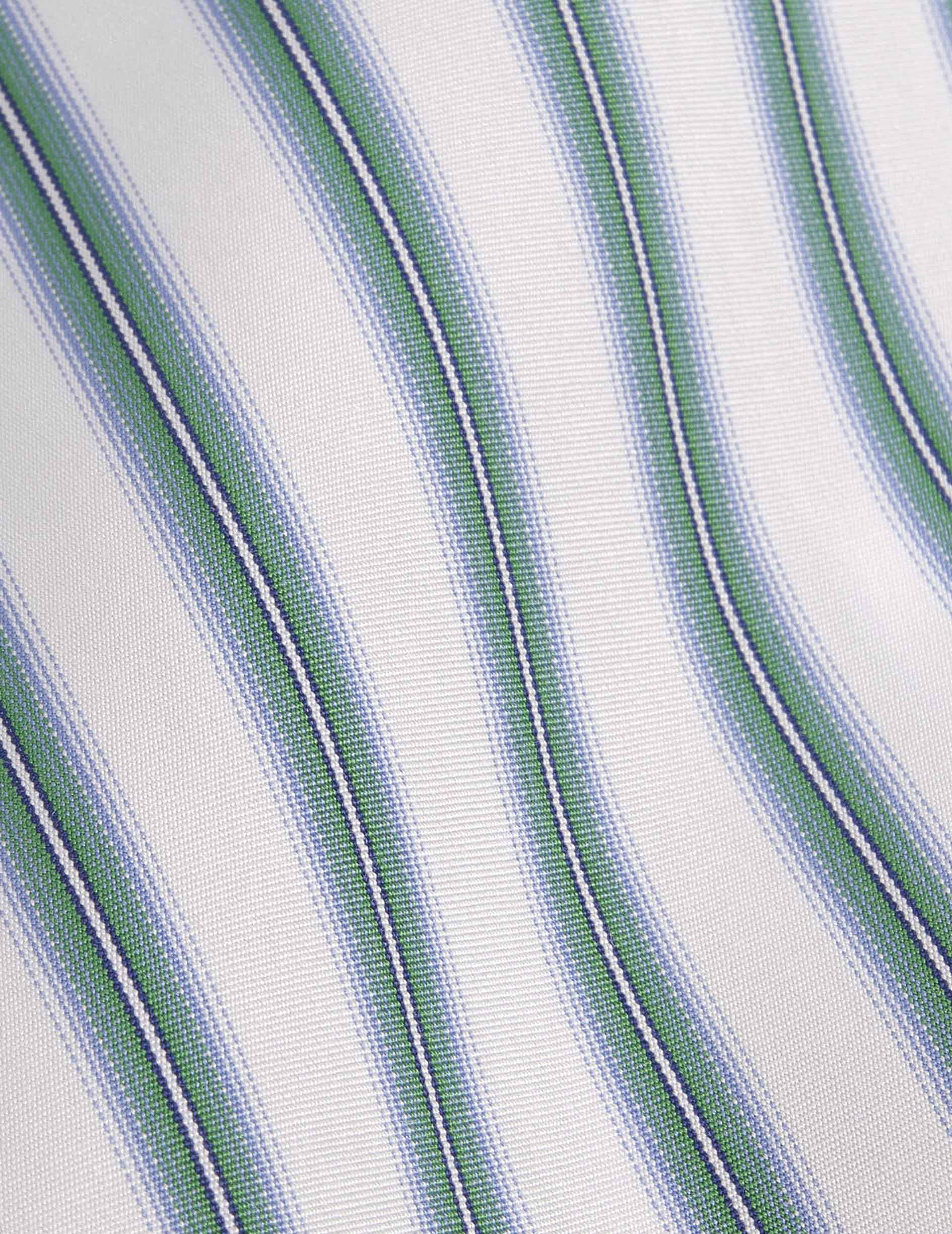 Semi-fitted blue striped shirt - Poplin - Figaret Collar