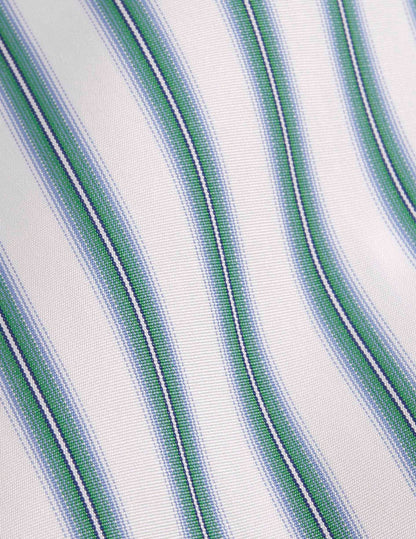 Semi-fitted blue striped shirt