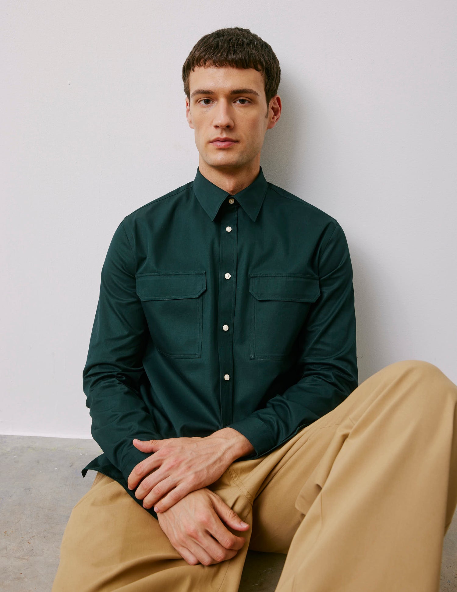 Florian green shirt - Twill - French Collar