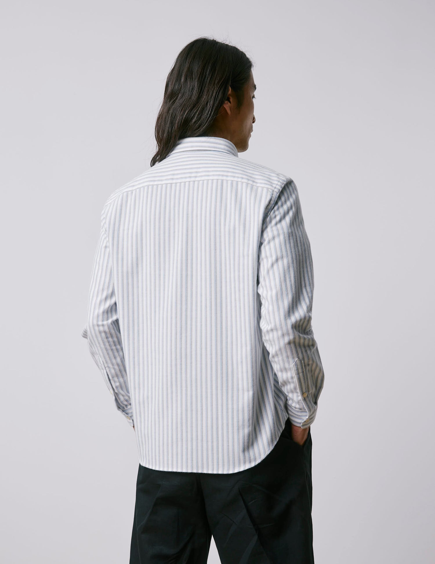 Gabriel blue striped shirt - Scratched oxford - American Collar#2