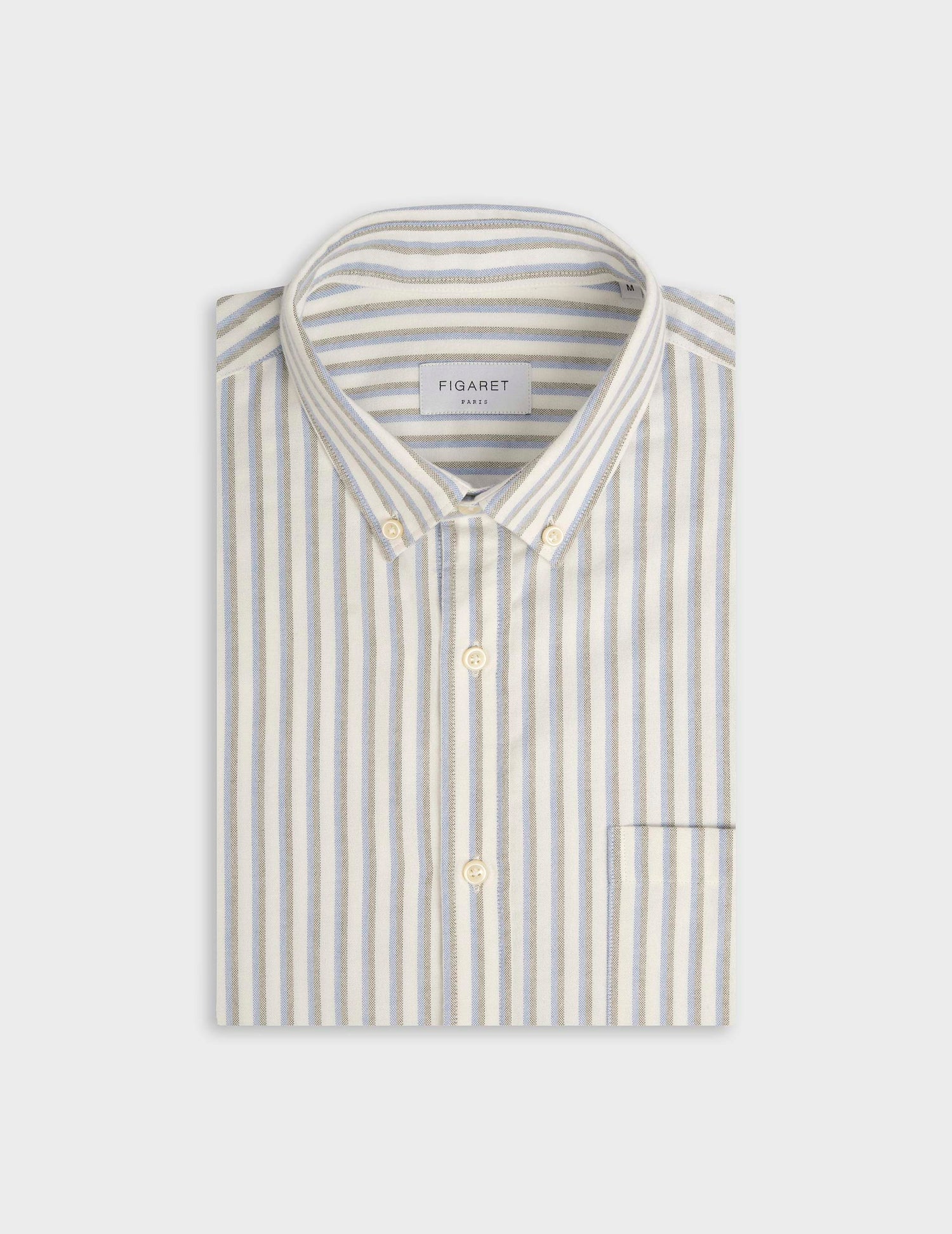 Gabriel blue striped shirt - Scratched oxford - American Collar#4