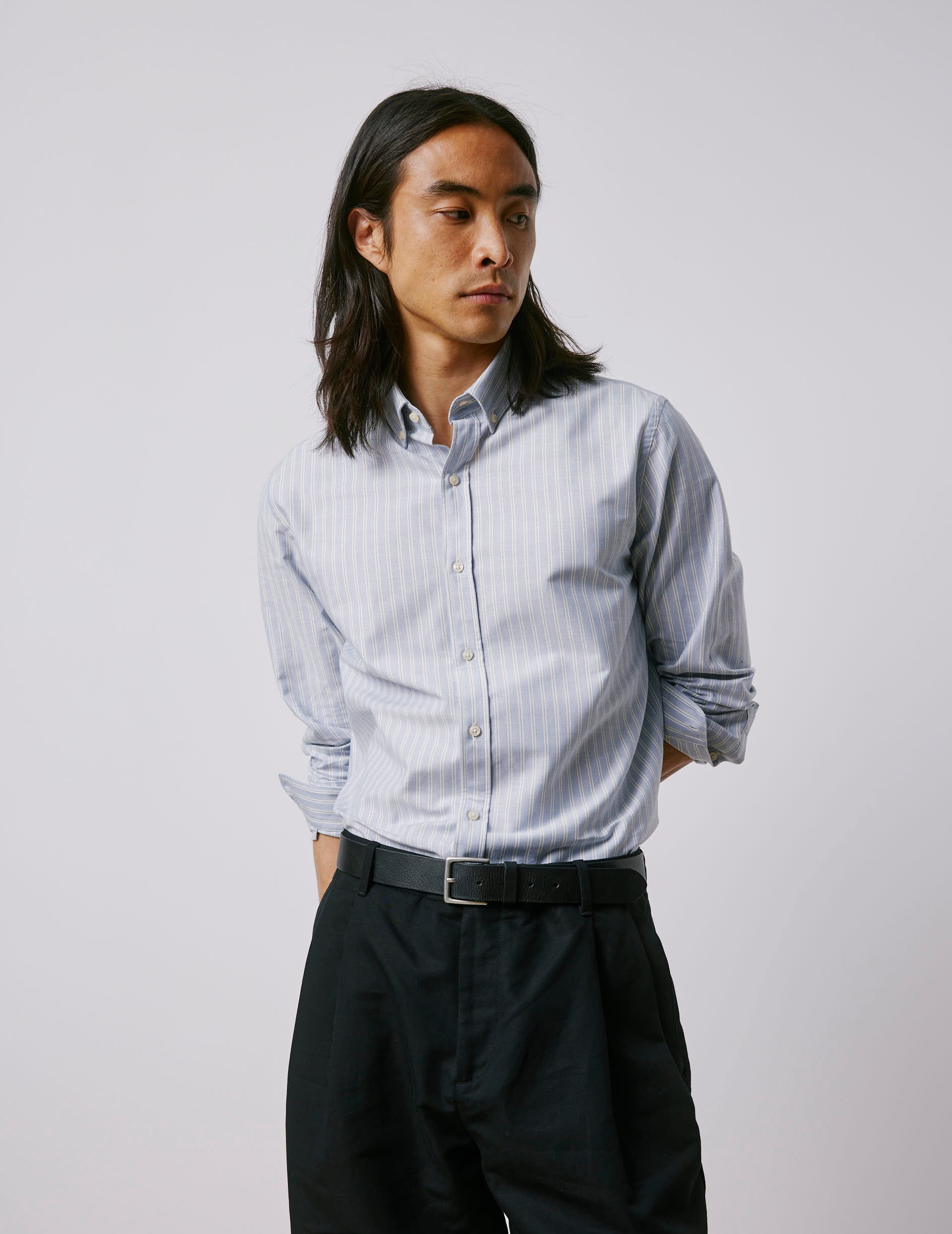 Gaspard striped blue shirt - Oxford - American Collar