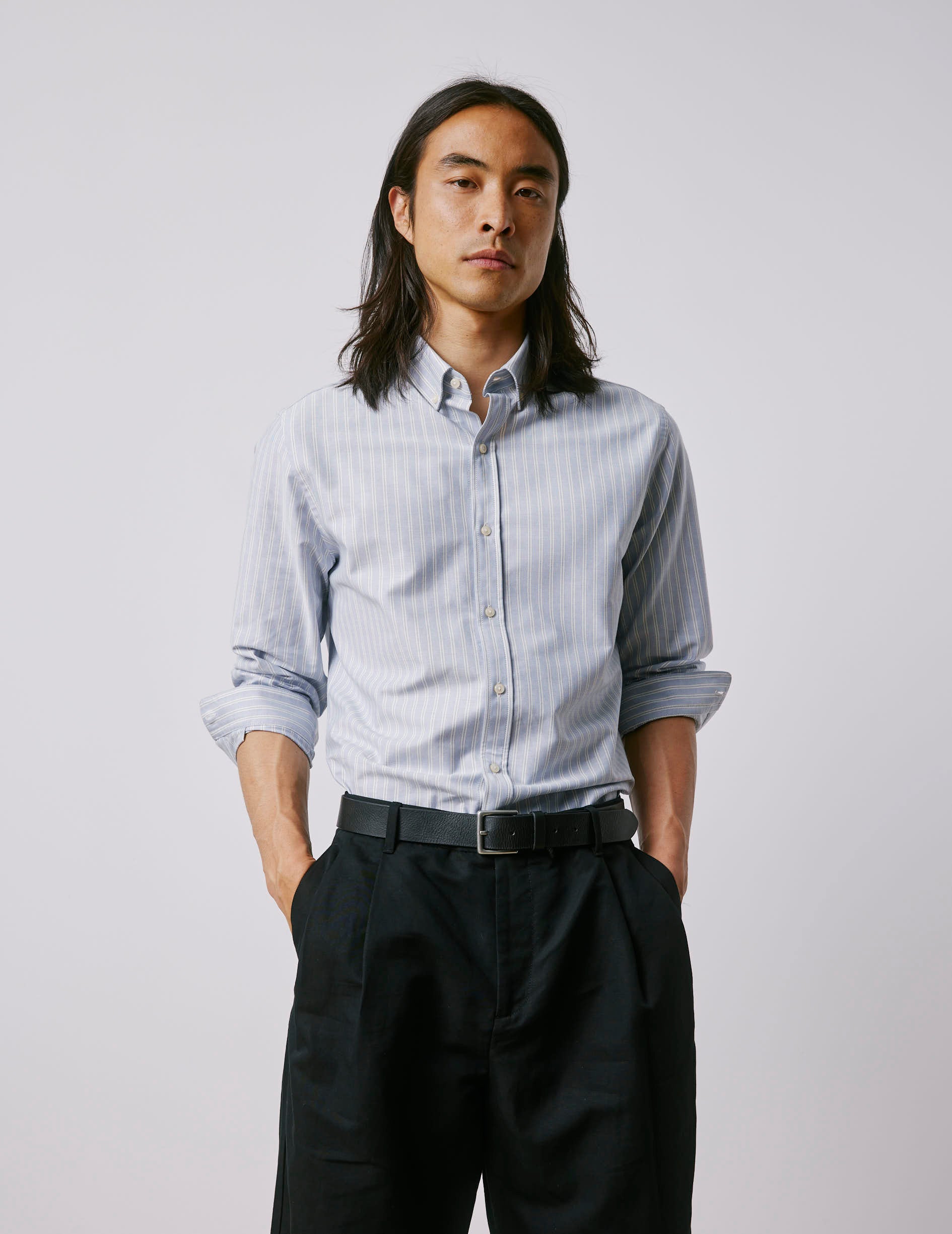 Gaspard striped blue shirt - Oxford - American Collar