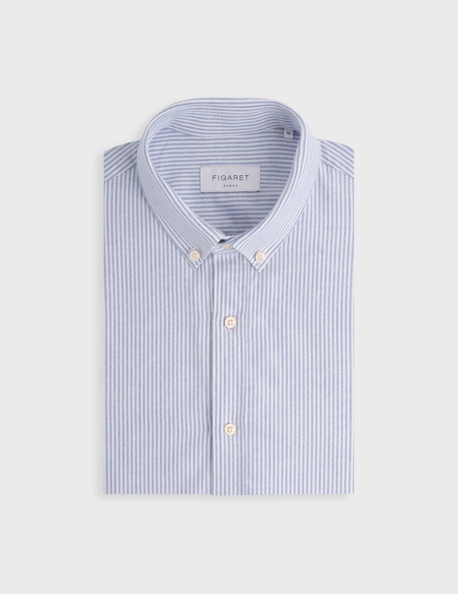 Gaspard navy striped shirt - Scratch oxford - American Collar
