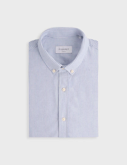 Gaspard navy striped shirt