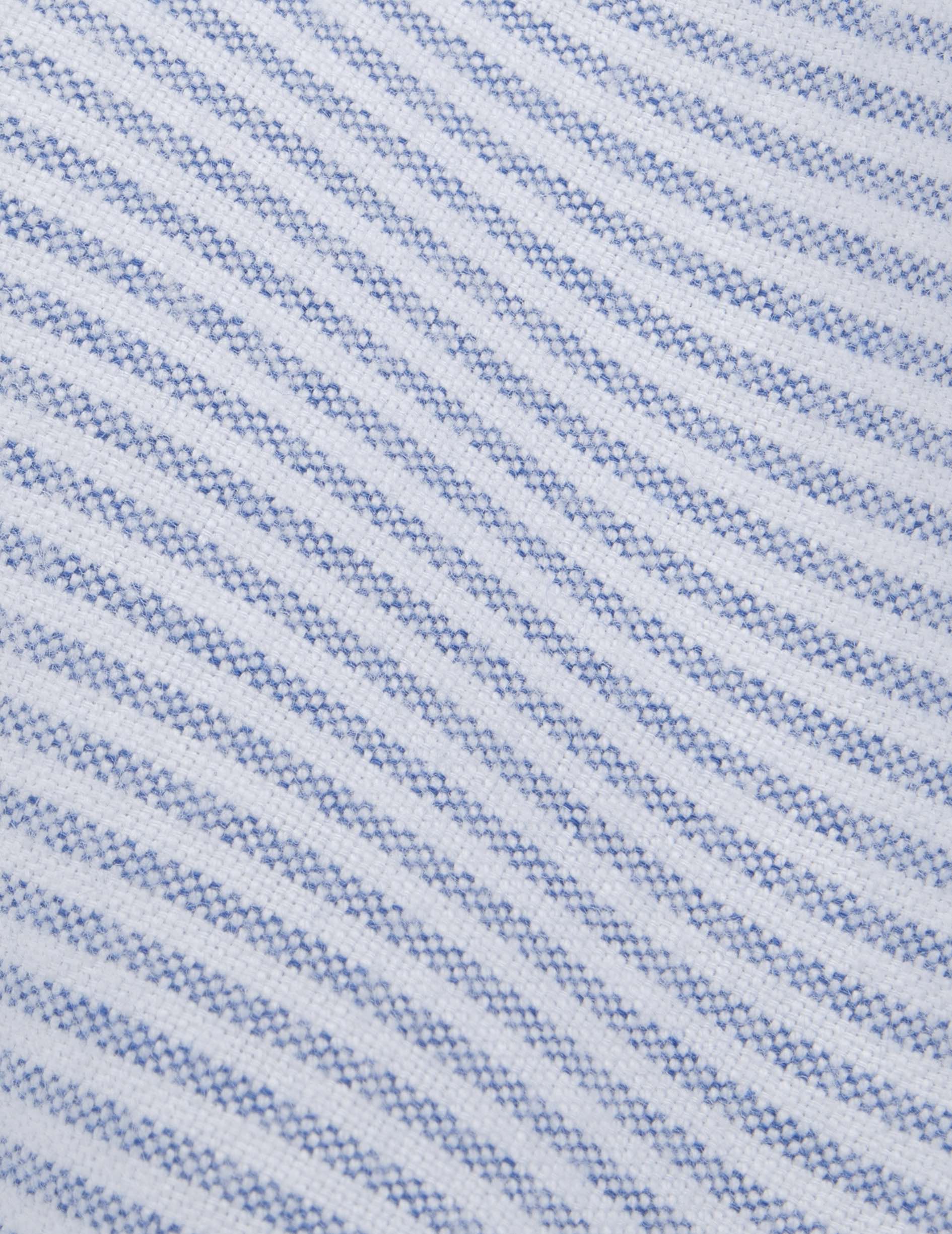 Gaspard navy striped shirt - Scratch oxford - American Collar