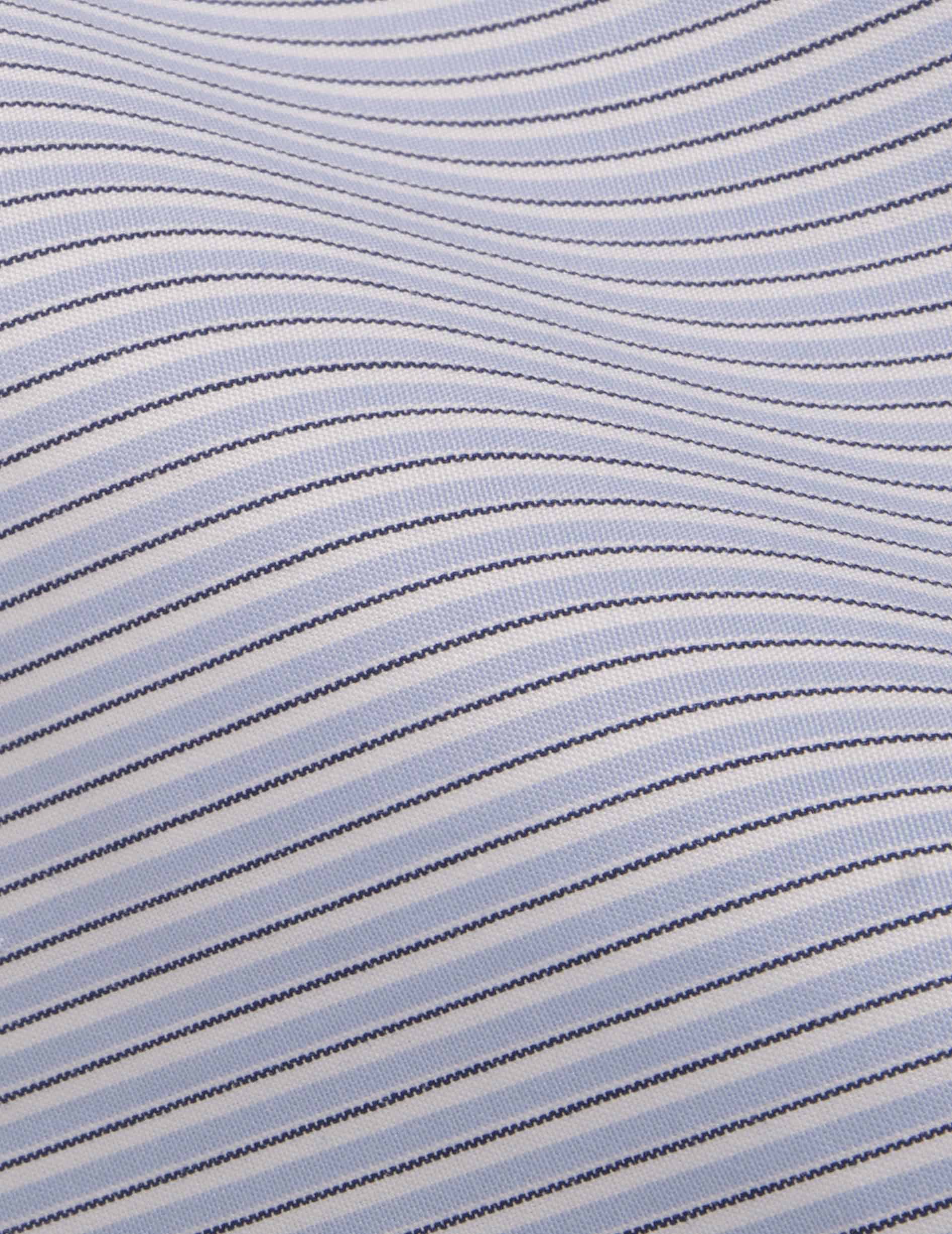 Herwin blue striped shirt - Poplin - Officer Collar