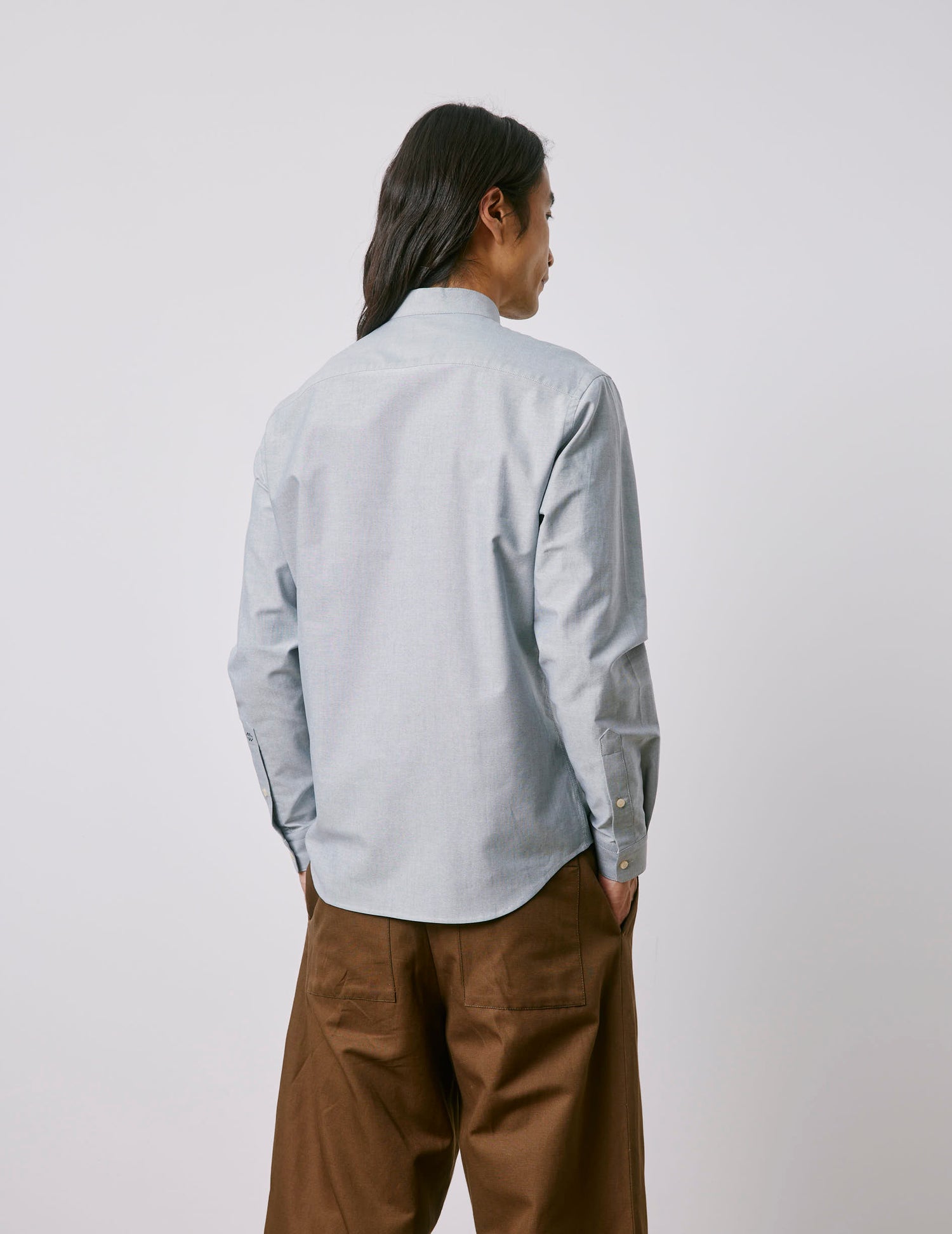 Herwin green shirt - Oxford - Officer Collar#3