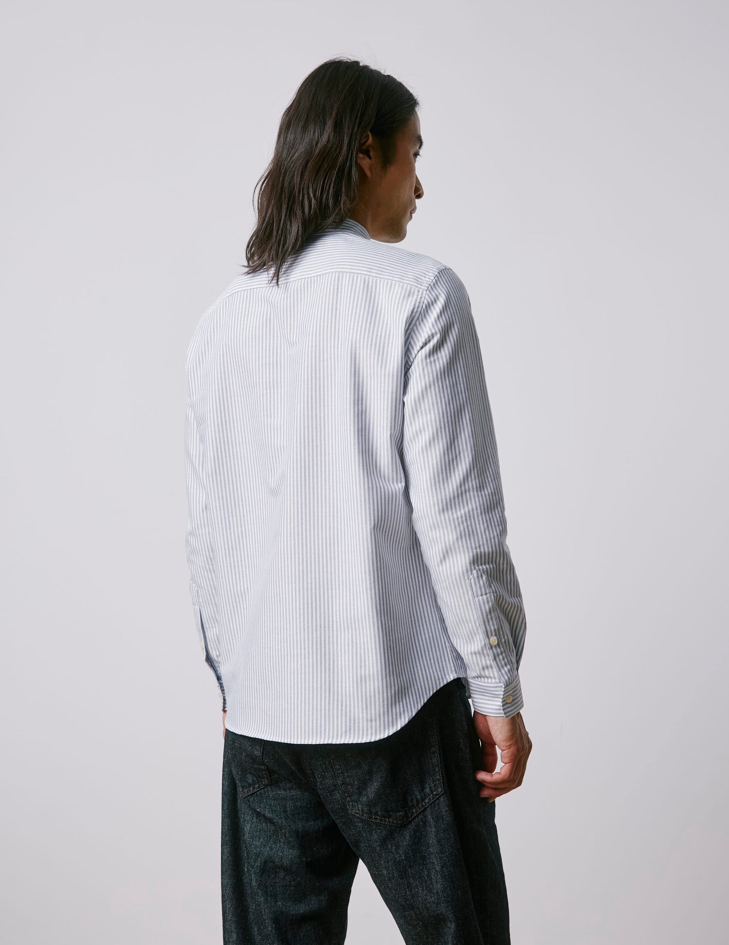 Herwin navy striped shirt - Oxford - Officer Collar#2