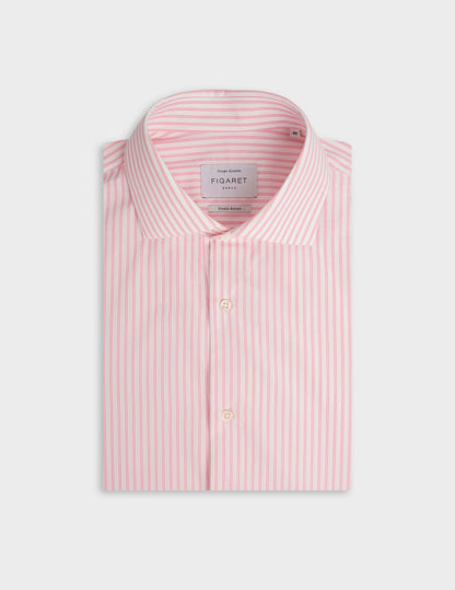 Pink striped fitted shirt