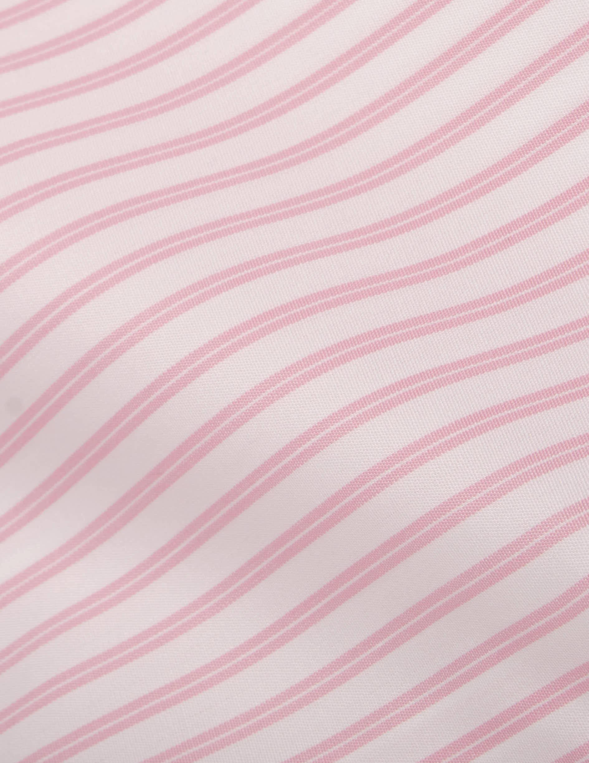 Pink striped fitted shirt - Poplin - Italian Collar - Musketeers Cuffs