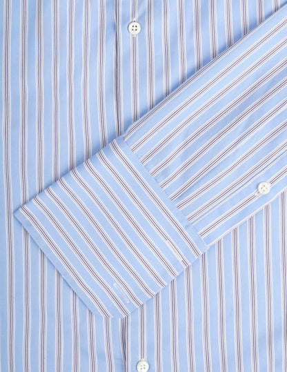 Semi-fitted blue striped shirt