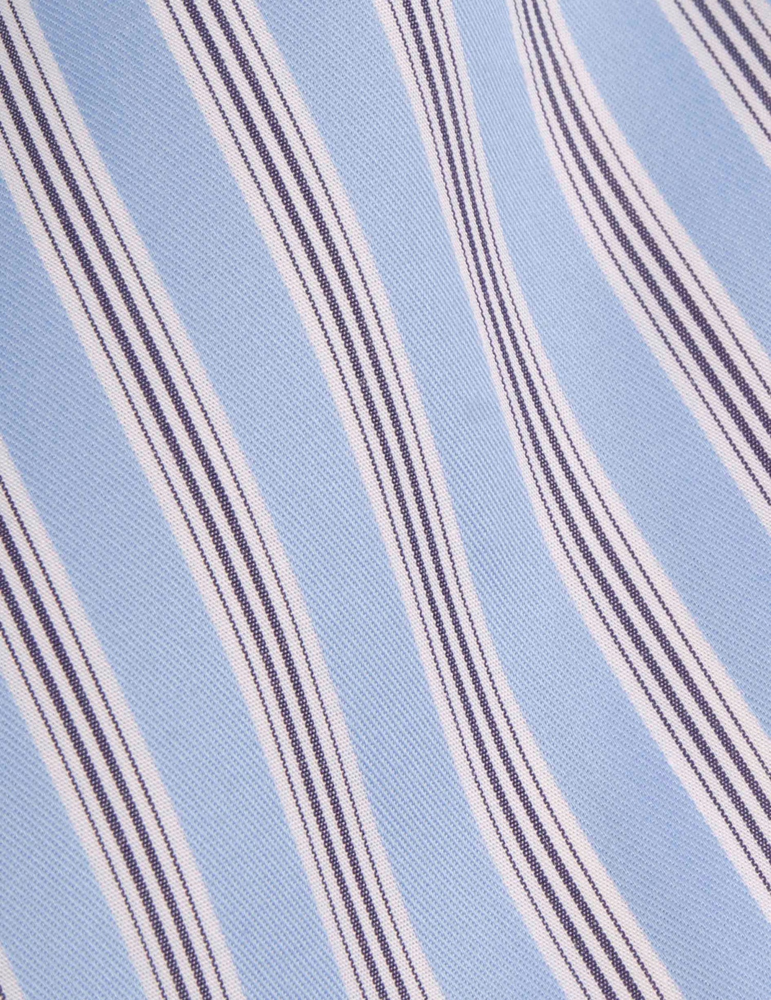 Semi-fitted blue striped shirt - Twill - Italian Collar - Musketeers Cuffs#2