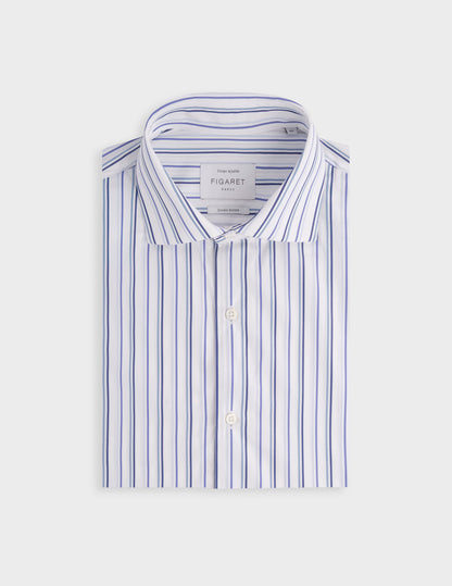 Blue fitted striped shirt