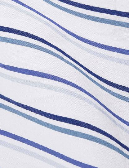 Blue fitted striped shirt
