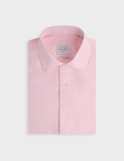 Pink semi-fitted easy-iron shirt