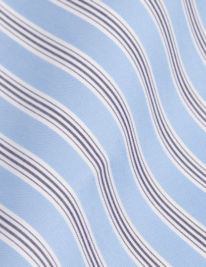 Semi-fitted blue striped shirt