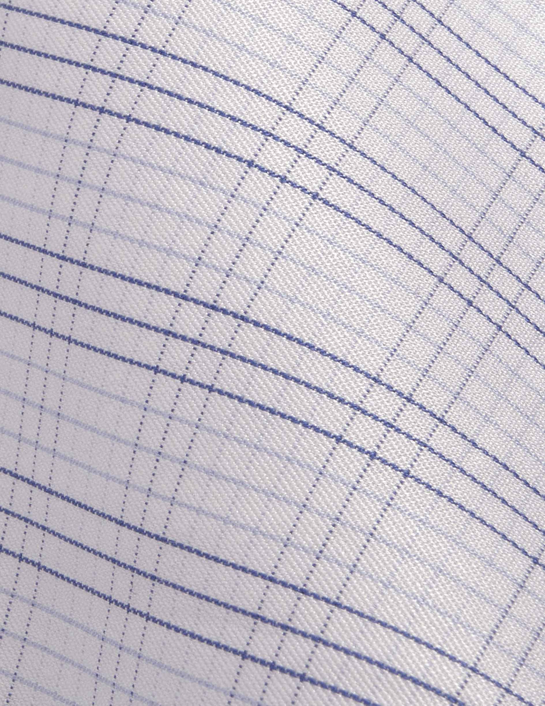 Semi-fitted blue checked shirt - Poplin - Italian Collar