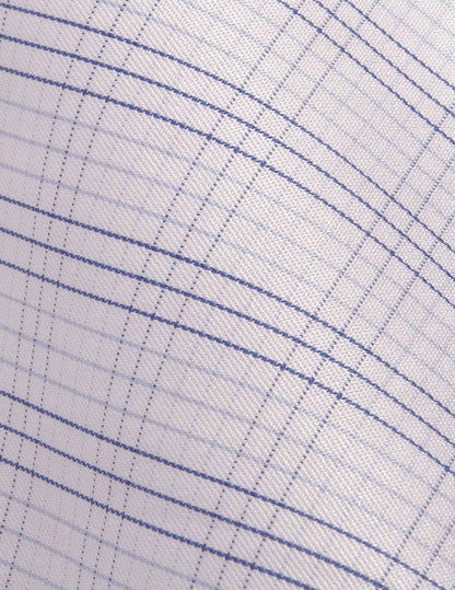 Semi-fitted blue checked shirt