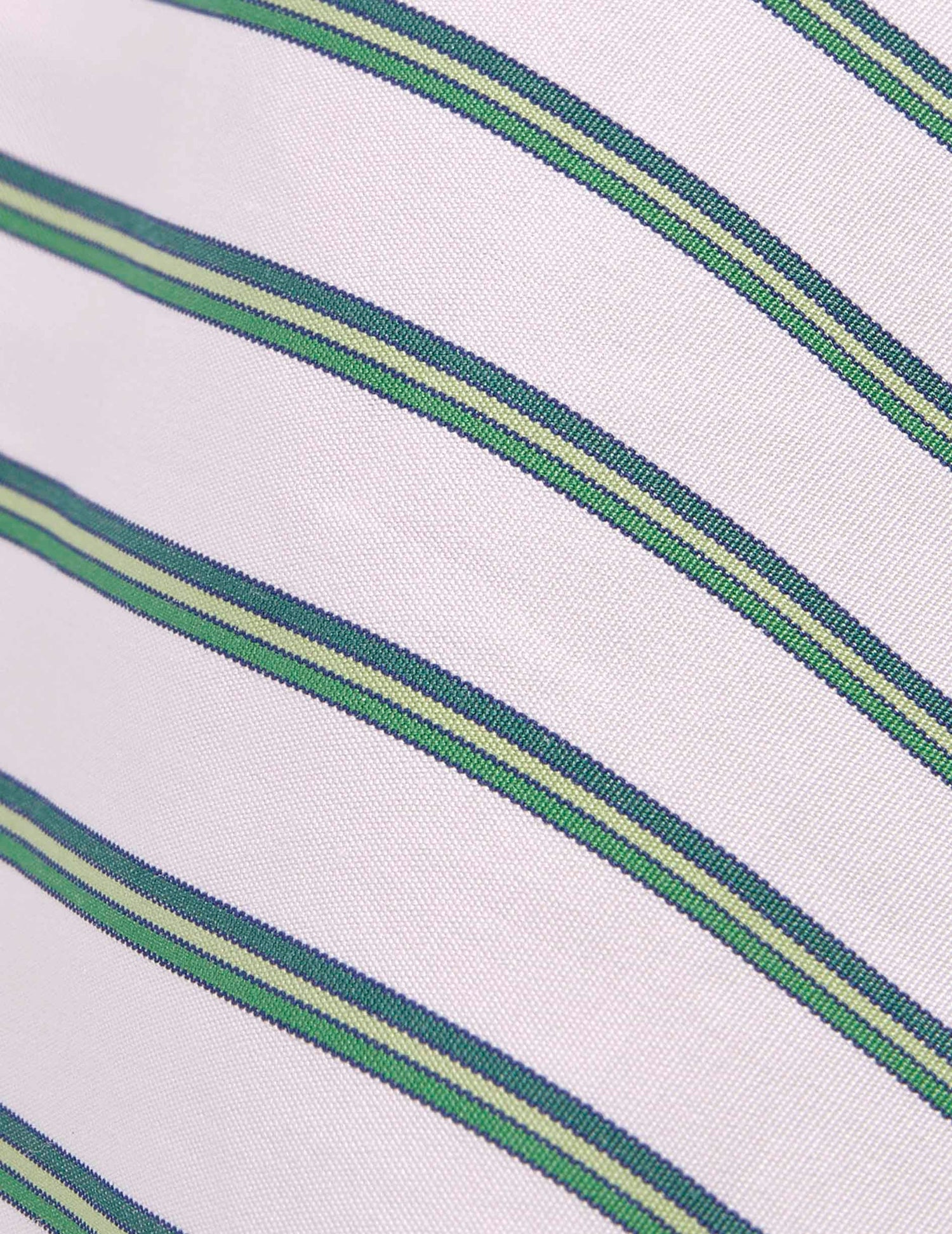 Semi-fitted green striped shirt