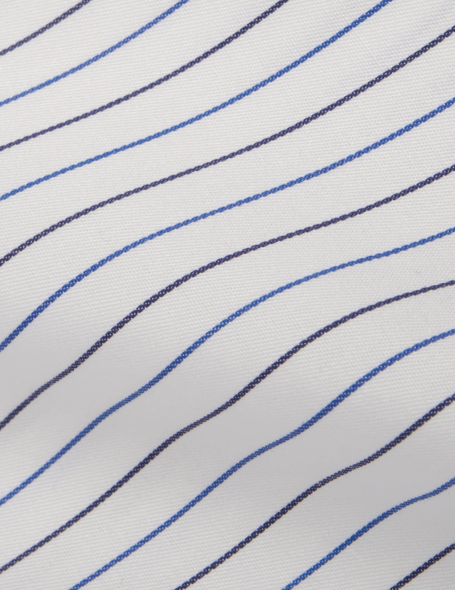 Semi-fitted navy striped shirt