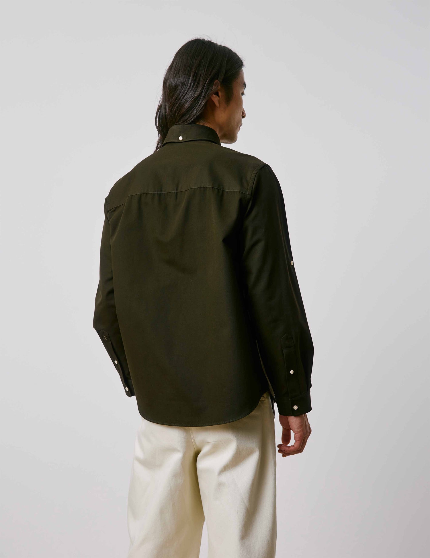 Mathéo khaki shirt - Twill - Prodigious buttoned Collar#2
