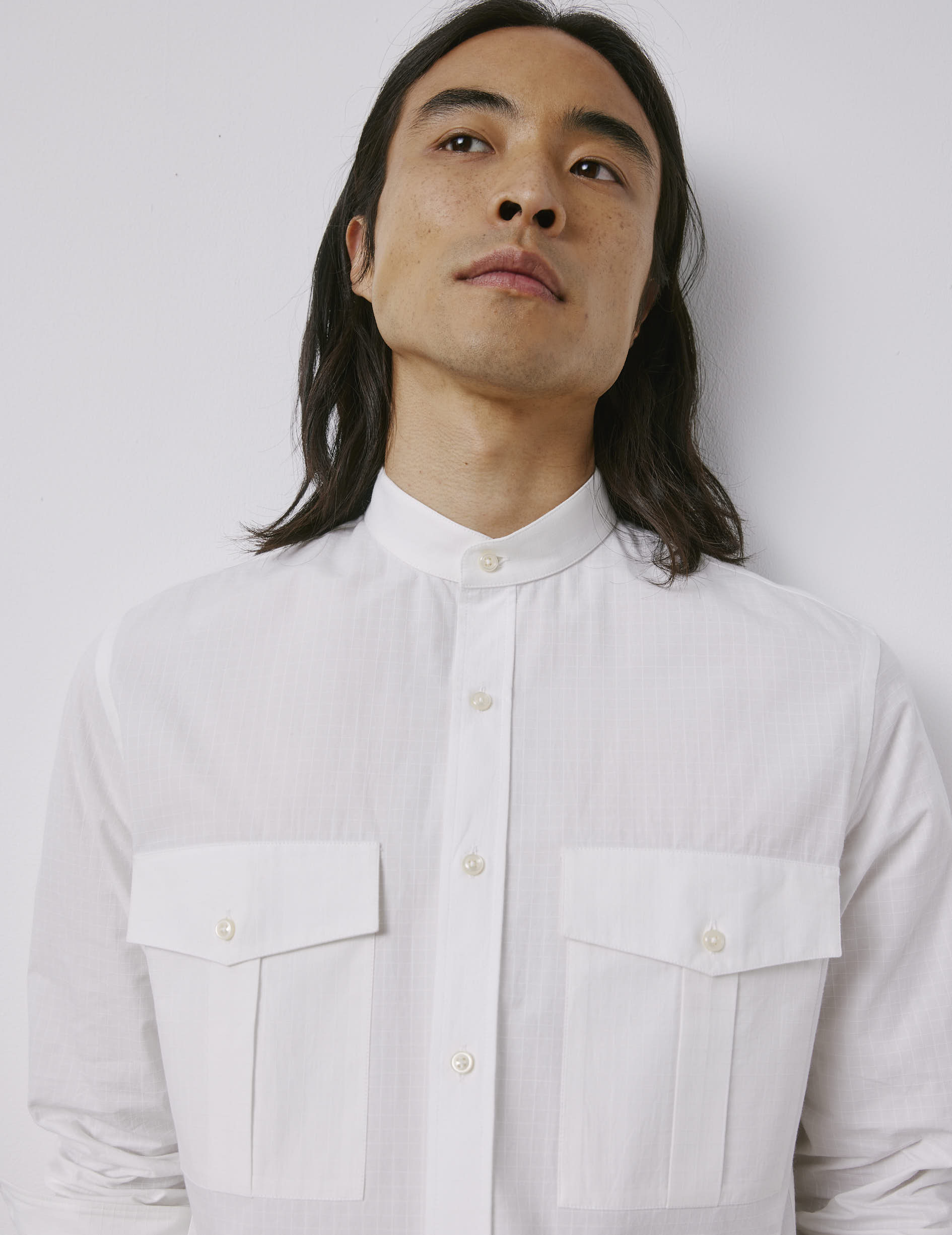 Mathias white shirt - Ripstop - Officer Collar
