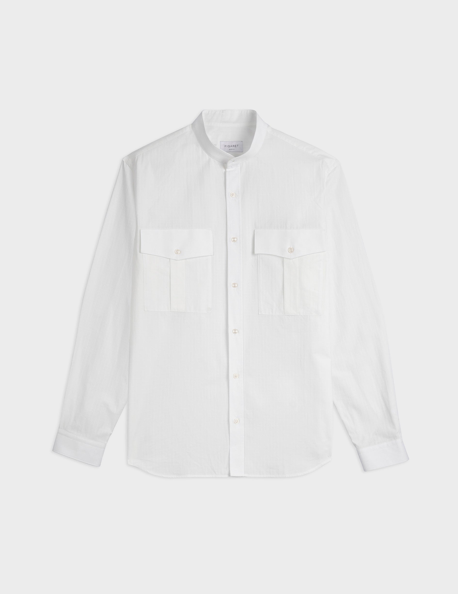 Mathias white shirt - Ripstop - Officer Collar