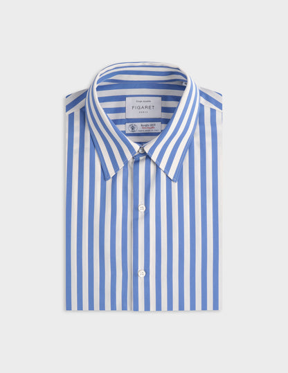 Fitted blue striped shirt